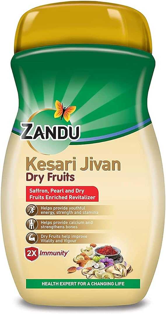 Zandu Kesari Jivan with Dry Fruits is a traditional Ayurvedic health supplement enriched with the goodness of saffron (kesar) and a blend of dry fruits. This unique formulation is designed to provide nourishment, energy, and vitality, following Ayurvedic principles for holistic well-being.